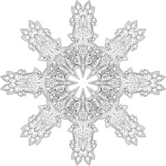 black and white unusual mandala, seamless pattern with elements, round, circle or square