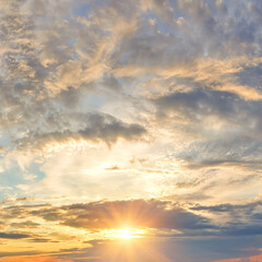 Fototapeta na wymiar Dramatic colorful sky at sunset