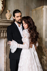 Fototapeta premium Beautiful young couple. Bride and groom. Newlyweds. New family. Human relationships