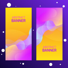 Abstract modern gradient waves banners. Dynamic Effect. Futuristic Technology Style. Web banners Design Template.