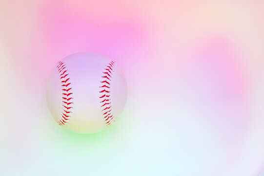 Baseball ball on holographic background. Team sport concept