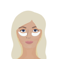 Woman with patches on her face vector illustration