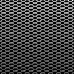 Silver or steel metal texture background. Realistic perforated sheet structure