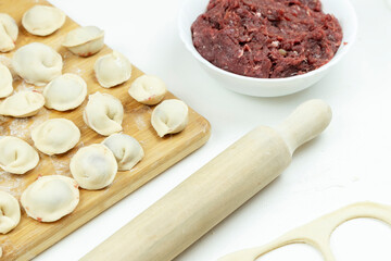 still life cooking homemade dumplings on the table