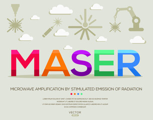 MASER mean (microwave amplification by stimulated emission of radiation) Laser acronyms ,letters and icons ,Vector illustration.
 - obrazy, fototapety, plakaty