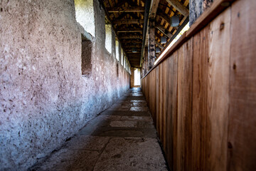 Bled castle walls path - detail of fortification, Slovenia