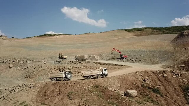 Work machine working video. Road construction.