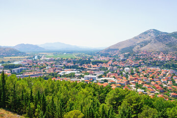 Fototapeta na wymiar Bosnia and Herzegovina, Republika Srpska. View of Trebinje city on sunny summer day