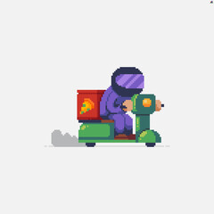 Pixel art delivery boy