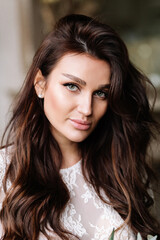 Naklejka premium Beautiful young couple. Bride and groom. Newlyweds. New family. Human relationships
