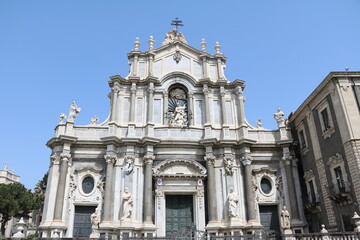 Fototapeta na wymiar The Church of Sant'Agata Abbey in Catania, Italy Sicily