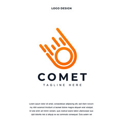 Creative meteor icon logo design vector illustration. comet technology logo design color editable © keenan