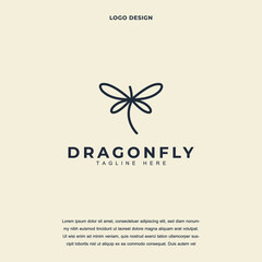 Creative Minimalist elegant Dragonfly wings icon logo design vector illustration. Dragonfly logo design color editable