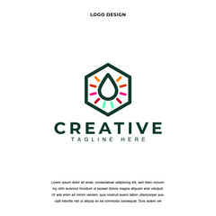 Creative idea icon logo design vector illustration. idea light logo design color editable