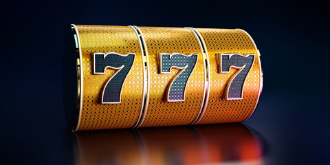 Casino background, golden slot machine concept..