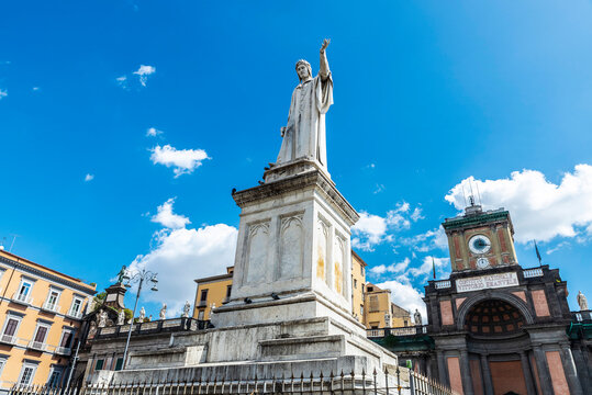 Monument of Dante Alighieri in Piazza Dante, Naples, Italy