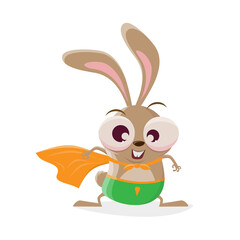 Obraz na płótnie Canvas funny cartoon rabbit in superhero costume