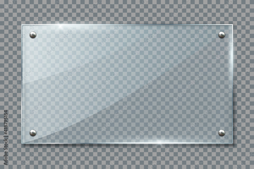 Poster blank poster in 3d realistic glass or plastic frame hanging on wall isolated on transparent backgrou
