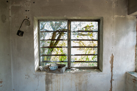 stillgelegtes Werk alt und zugewachsen 