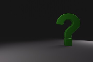 High detailed 3D font character question mark '?', 3D detailed illustration