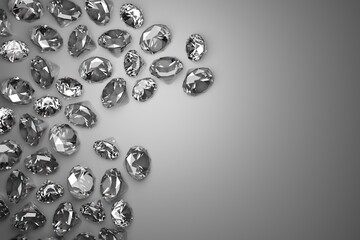 A genuine diamond, cut and clean. Rare and expensive. DIamonds background - obrazy, fototapety, plakaty