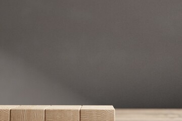 Arranged wood cube stacking as shape, mock up for create symbol, business growth and management concept.