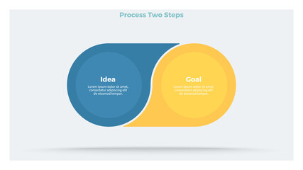 Business process. Timeline infographics with 2 steps, options, sections. Vector template. - obrazy, fototapety, plakaty