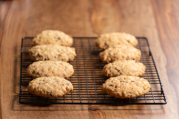 Homemade chocolate cookies. Freshly baked cookies.