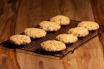 Homemade chocolate cookies. Freshly baked cookies.