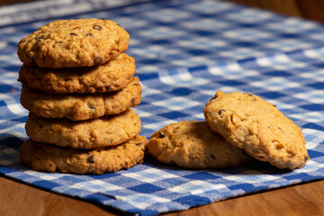 Homemade chocolate cookies. Freshly baked cookies.