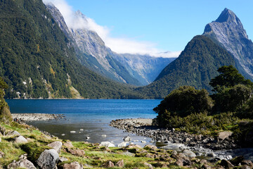 Obraz premium A view of Milford Sound, New Zealand