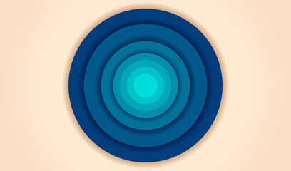 Abstract fluid blue ocean wave marine vertical banner background illustration for flyers, presentations and posters carving art Paper cut design