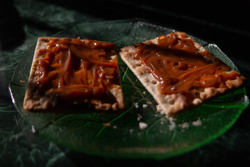 Mate and galletitas (biscuits) with dulce de leche | traditional  Argentinean breakfast