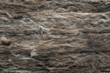Close up of Insulation Fiber for thermal insulation. Recycle material made from plastic bottle.