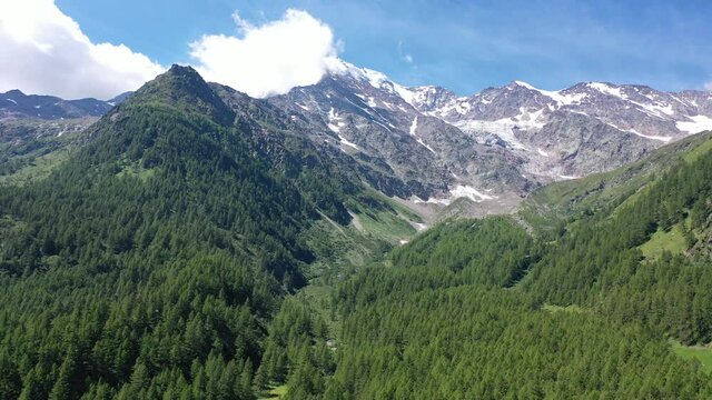 Picturesque panoramic view on Simplon pass in Switzerland