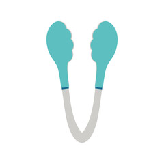 kitchen tongs in flat style isolated on white