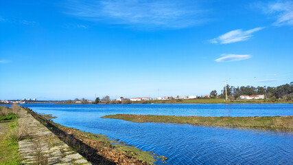 The Northern Litoral Natural Park at Fao, Esposende, Portugal. The large estuary of the Cávado river, where you can spot migratory birds such as capped herons, terns, mallards and herring gulls.