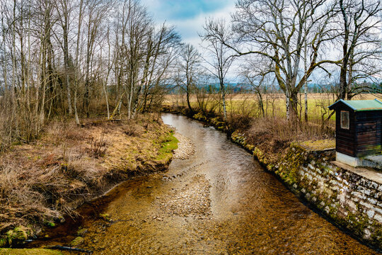 Ach, Fluss, Achfilz, Bayern, Oberbayern, Deutschland