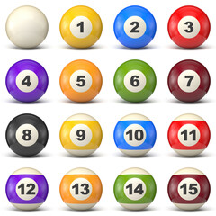 Collection of pool balls 3D