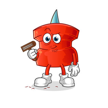 recommend clip art: push pin shave facial hair vector. cartoon character