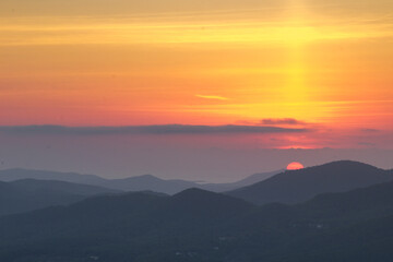 Sunrise from Sa Talaia mountain in Ibiza (Spain)