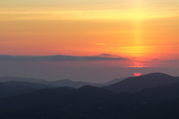 Sunrise from Sa Talaia mountain in Ibiza (Spain)
