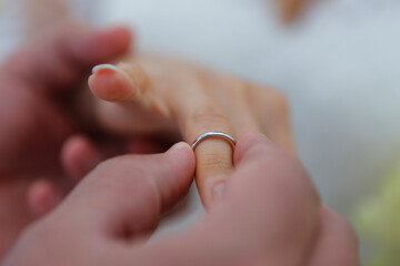 wedding rings on the hand