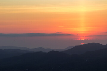 Fototapeta premium Sunrise from Sa Talaia mountain in Ibiza (Spain)
