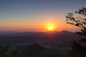 Fototapeta premium Sunrise from Sa Talaia mountain in Ibiza (Spain)