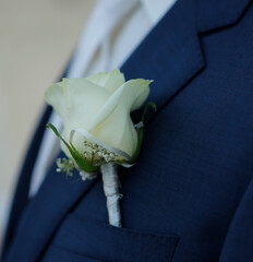 groom with a rose