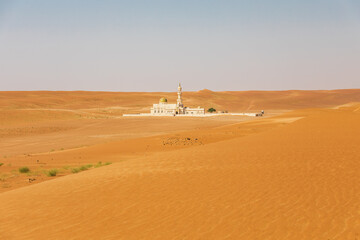 An isolated mosque in the desert of Oman.