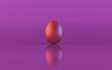 Easter egg on pink background. Spring holiday concept. 3D rendering