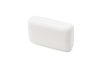 white soap bar isolated on white background. antibacterial soap brick cut out