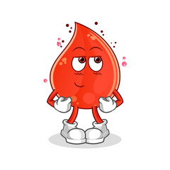 blood drop shy vector. cartoon character